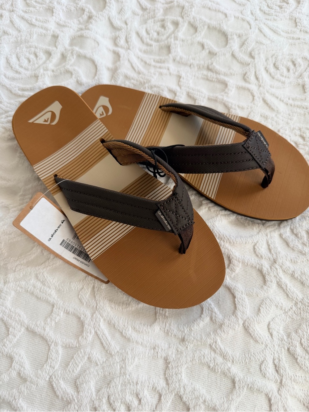 NWT QuickSilver Men's Carver Print Flip Flop Sandles
